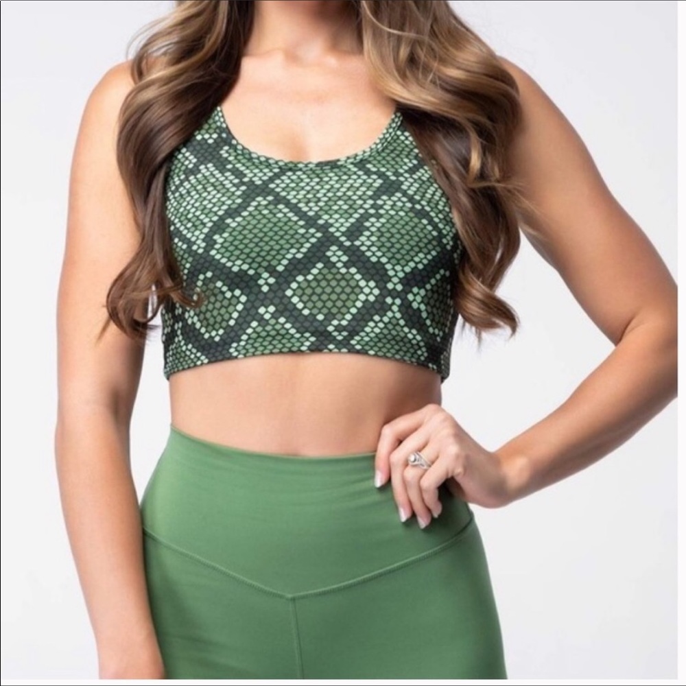 Balance Athletica Green Snake Print Sports Bra